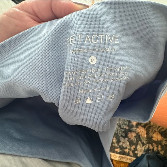 Set active light blue high rise seamless leggings M - Picture 2 of 11